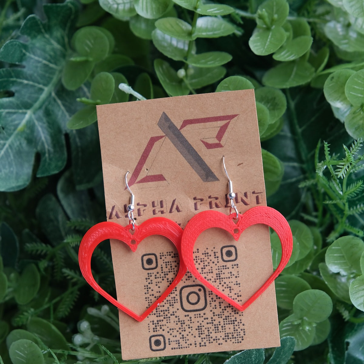 Wide Top Heart Earrings