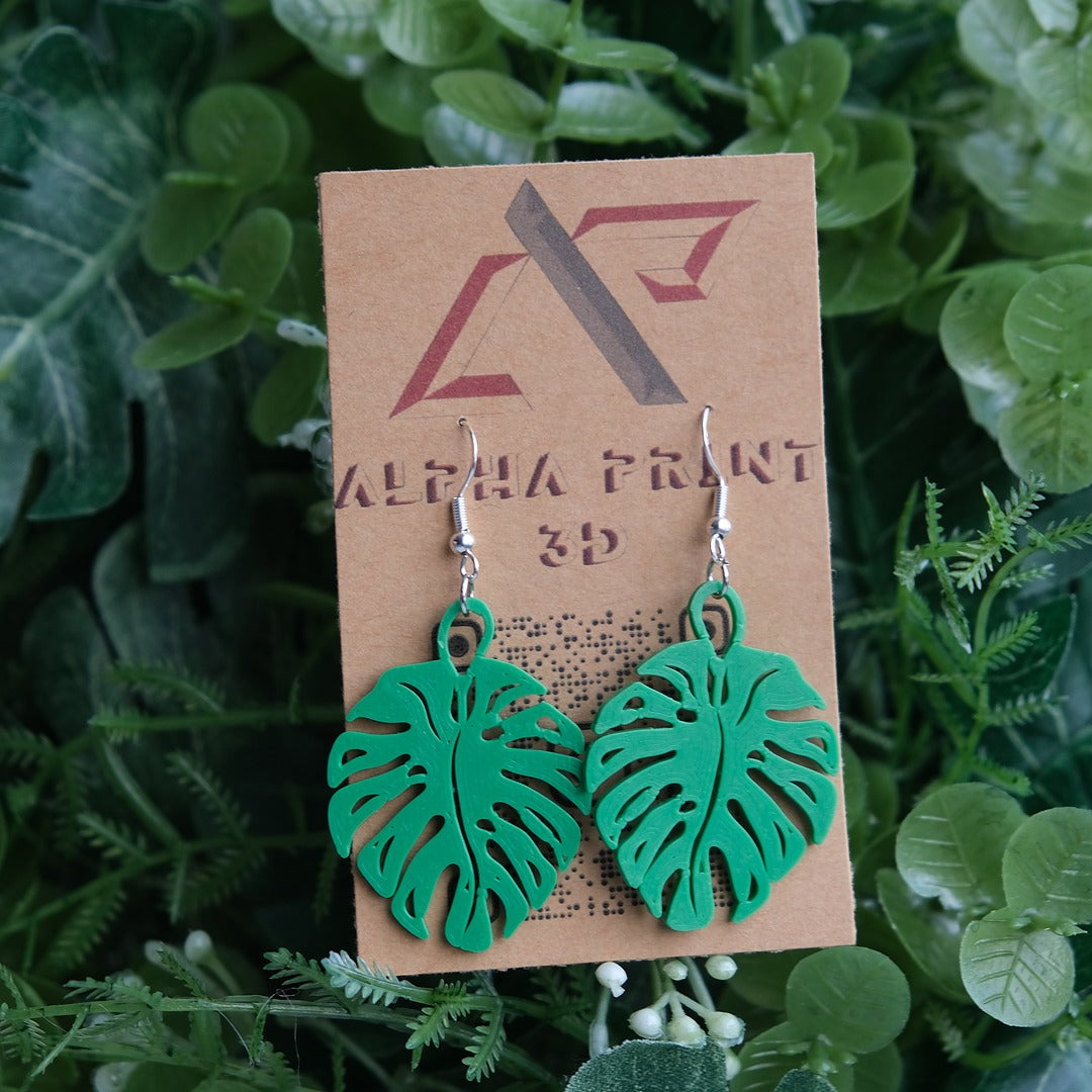 Monstera Leaf Earrings