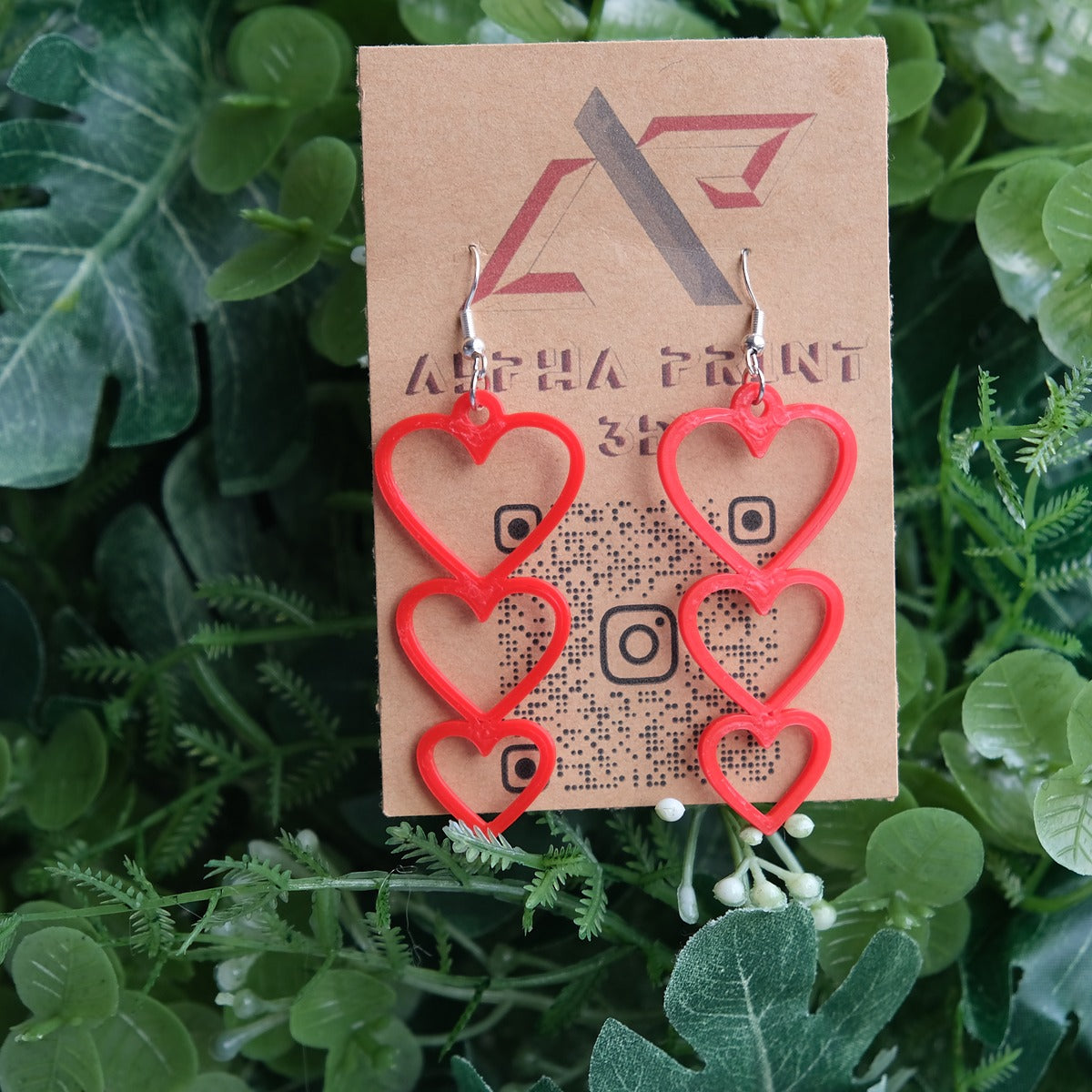 Triple Heart Earrings