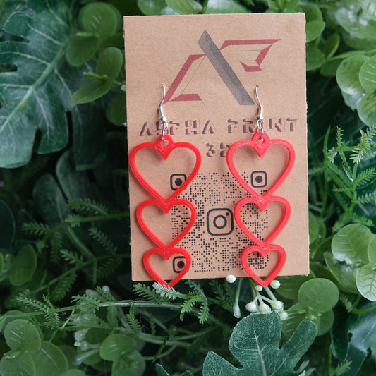 Triple Heart Earrings