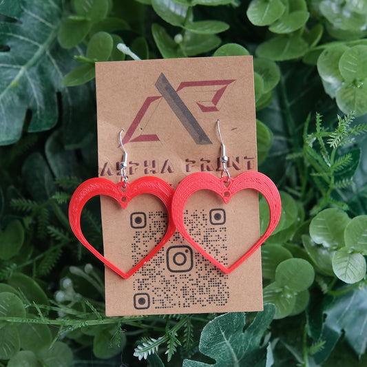 Wide Top Heart Earrings