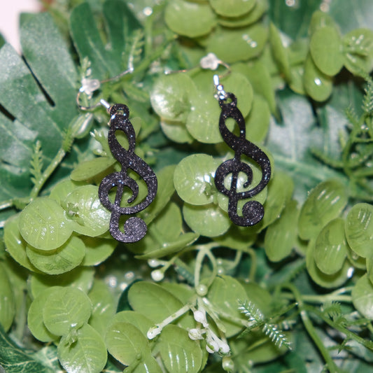 Treble Clef Music Note Earrings